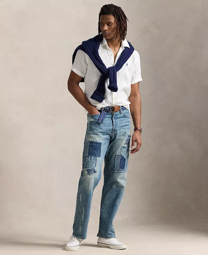 Alfani Polo Ralph Lauren Men's Short-Sleeve Linen Button-Up Men's Fashion & Accessories