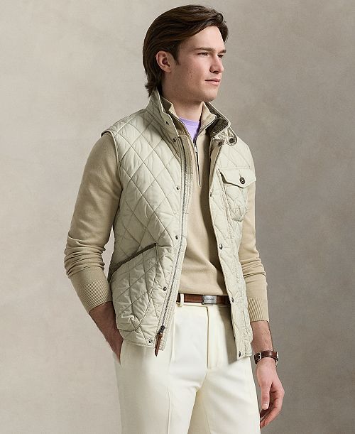 alfani Polo Ralph Lauren Men's The Beaton Quilted Utility Vest Men's Fashion & Accessories