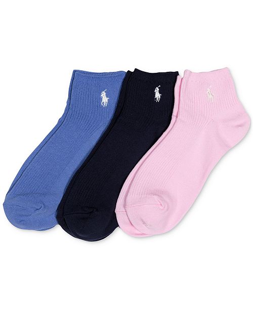 alfani Polo Ralph Lauren Women's 3-Pk. Ribbed Ankle Socks 75442PK Women's Fashion Shoes & Accessories