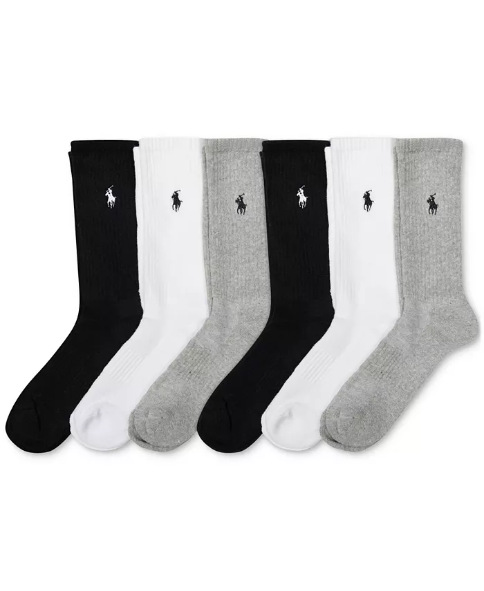 Alfani Polo Ralph Lauren Women's 6-Pk. Cushion Crew Socks Women's Fashion Shoes & Accessories