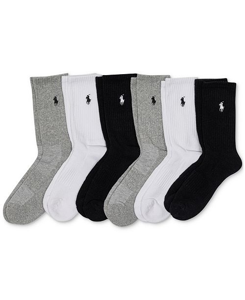 alfani Polo Ralph Lauren Women's 6-Pk. Cushion Crew Socks Women's Fashion Shoes & Accessories
