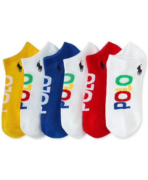 alfani Polo Ralph Lauren Women's 6-Pk. Polo Logo Low-Cut Socks Women's Fashion Shoes & Accessories