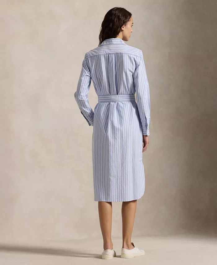 Alfani Polo Ralph Lauren Women's Belted Cotton Oxford Shirtdress Women's Fashion Shoes & Accessories