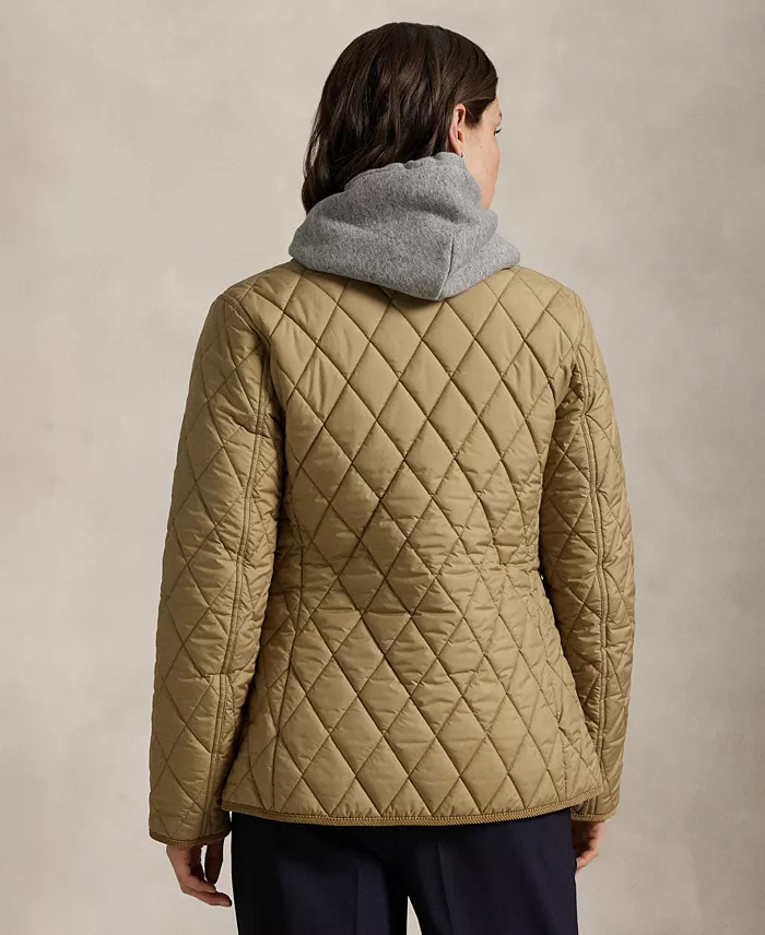 Alfani Polo Ralph Lauren Women's Corduroy-Trim Quilted Barn Jacket Women's Fashion Shoes & Accessories