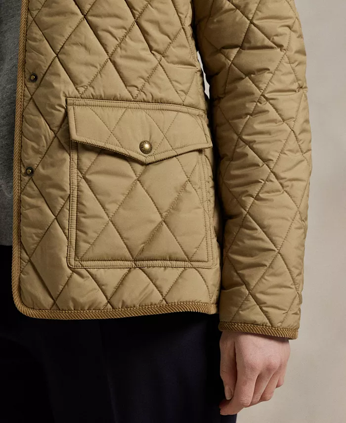 Alfani Polo Ralph Lauren Women's Corduroy-Trim Quilted Barn Jacket Women's Fashion Shoes & Accessories