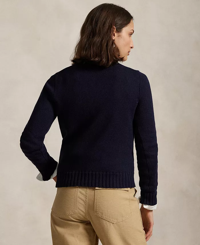 Alfani Polo Ralph Lauren Women's Flag Cotton Crewneck Sweater Women's Fashion Shoes & Accessories