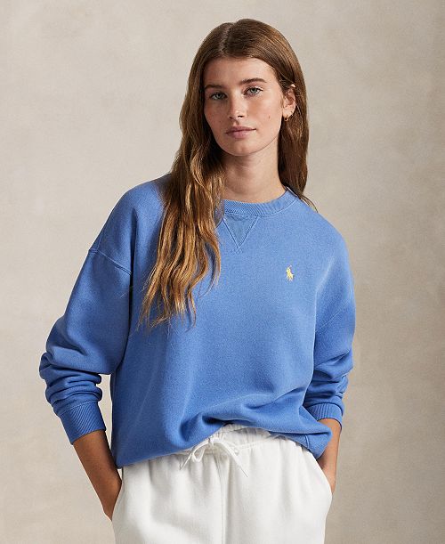 alfani Polo Ralph Lauren Women's Fleece Crewneck Sweatshirt Women's Fashion Shoes & Accessories