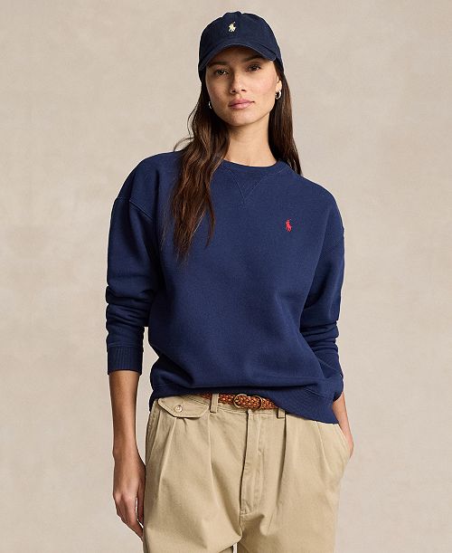 alfani Polo Ralph Lauren Women's Fleece Crewneck Sweatshirt Women's Fashion Shoes & Accessories