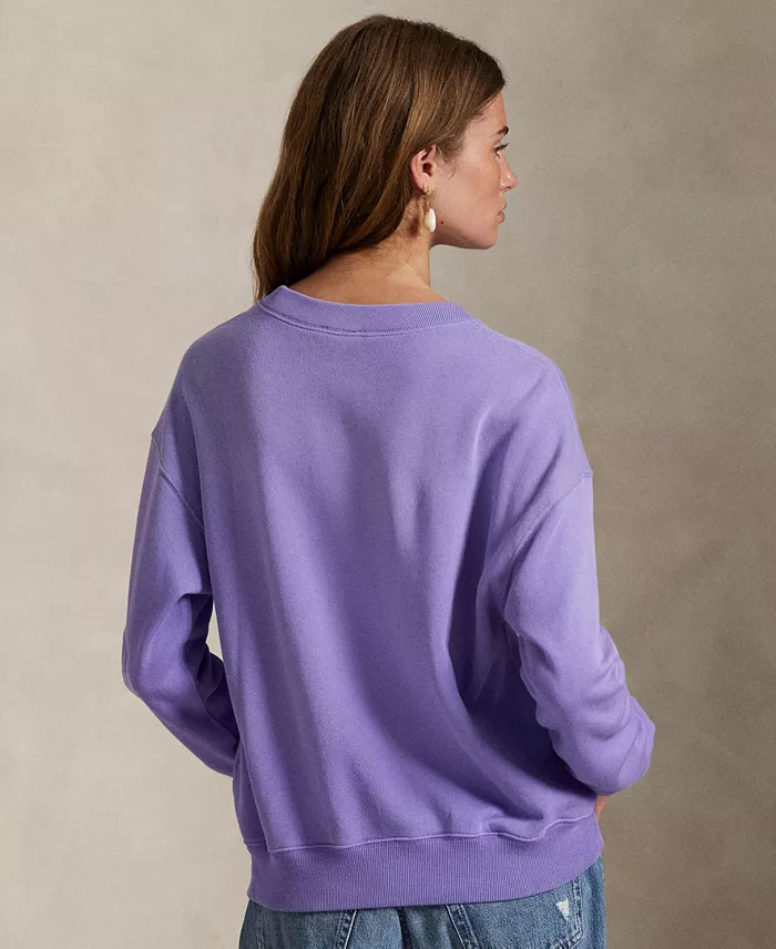 Alfani Polo Ralph Lauren Women's Lightweight Fleece Crewneck Sweatshirt Women's Fashion Shoes & Accessories