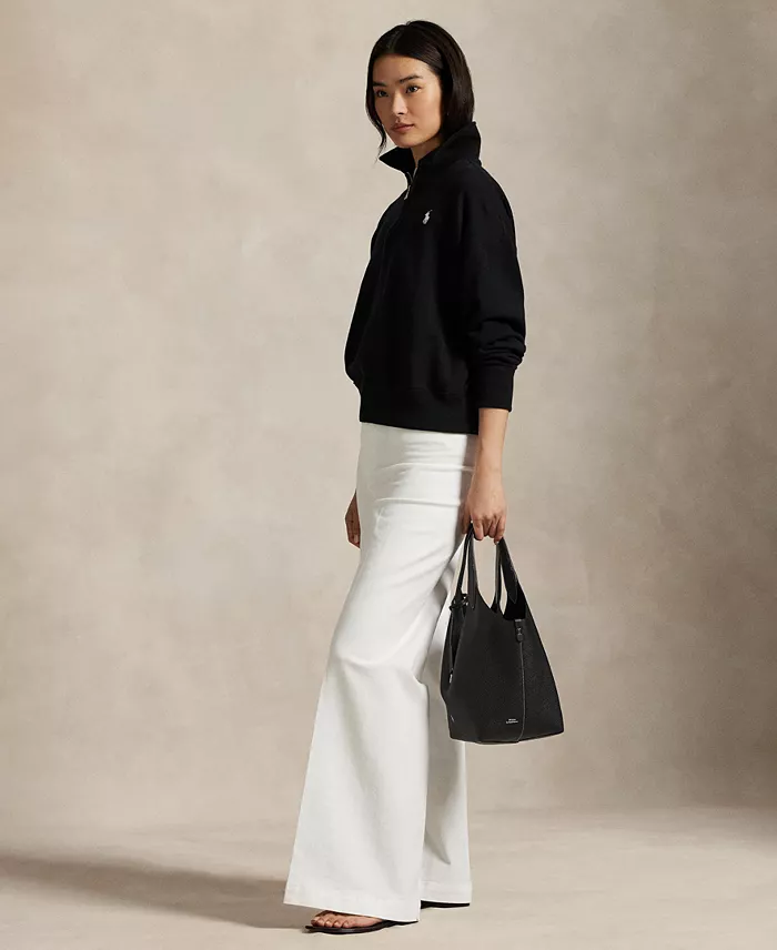 Alfani Polo Ralph Lauren Women's Lightweight Fleece Quarter-Zip Sweatshirt Women's Fashion Shoes & Accessories