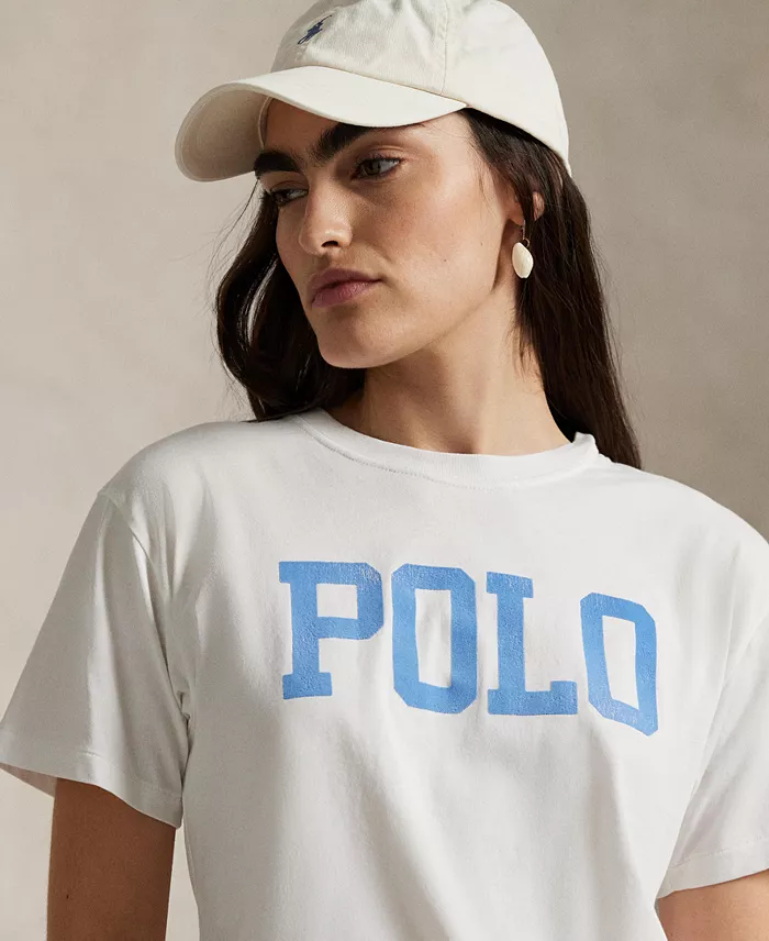 Alfani Polo Ralph Lauren Women's Logo Cotton Jersey Crewneck Tee Women's Fashion Shoes & Accessories