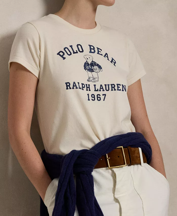 Alfani Polo Ralph Lauren Women's Polo Bear Cotton Jersey Tee Women's Fashion Shoes & Accessories