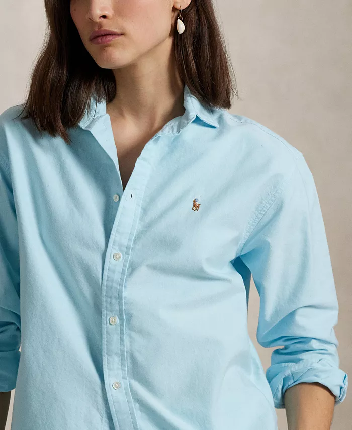 Alfani Polo Ralph Lauren Women's Relaxed-Fit Cotton Oxford Shirt Women's Fashion Shoes & Accessories
