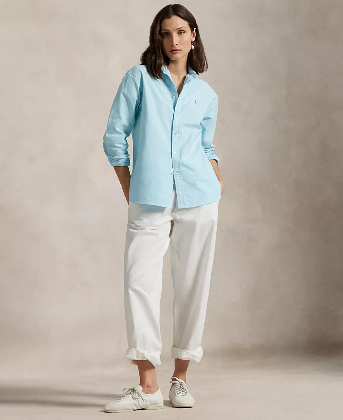 Alfani Polo Ralph Lauren Women's Relaxed-Fit Cotton Oxford Shirt Women's Fashion Shoes & Accessories