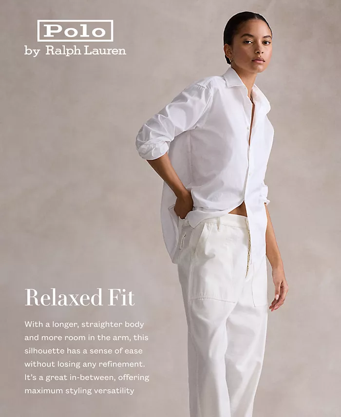 Alfani Polo Ralph Lauren Women's Relaxed-Fit Cotton Shirt Women's Fashion Shoes & Accessories