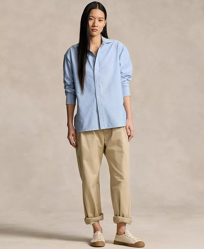 Alfani Polo Ralph Lauren Women's Relaxed-Fit Oxford Shirt Women's Fashion Shoes & Accessories