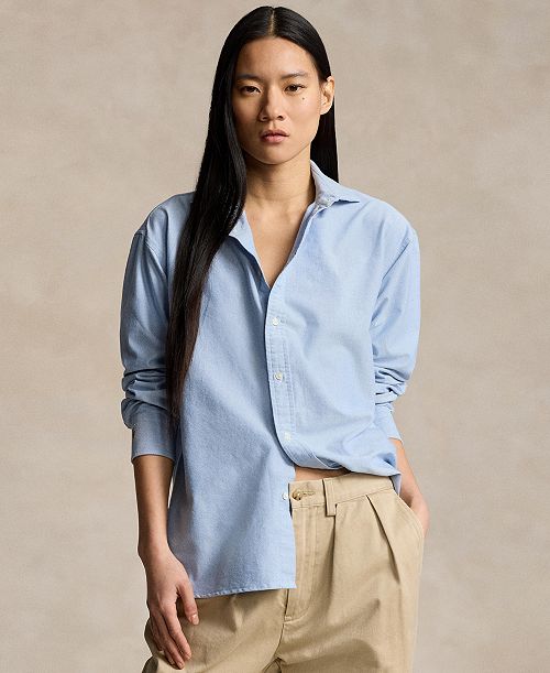 alfani Polo Ralph Lauren Women's Relaxed-Fit Oxford Shirt Women's Fashion Shoes & Accessories