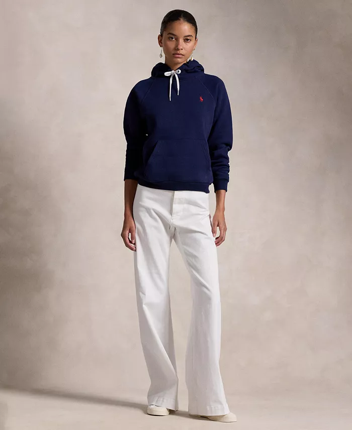 Alfani Polo Ralph Lauren Women's Shrunken Fit Fleece Hoodie Sweatshirt Women's Fashion Shoes & Accessories