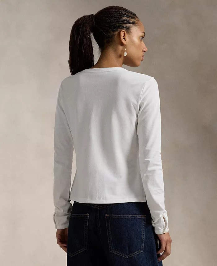 Alfani Polo Ralph Lauren Women's Stretch Mesh Cotton Crewneck Cardigan Top Women's Fashion Shoes & Accessories