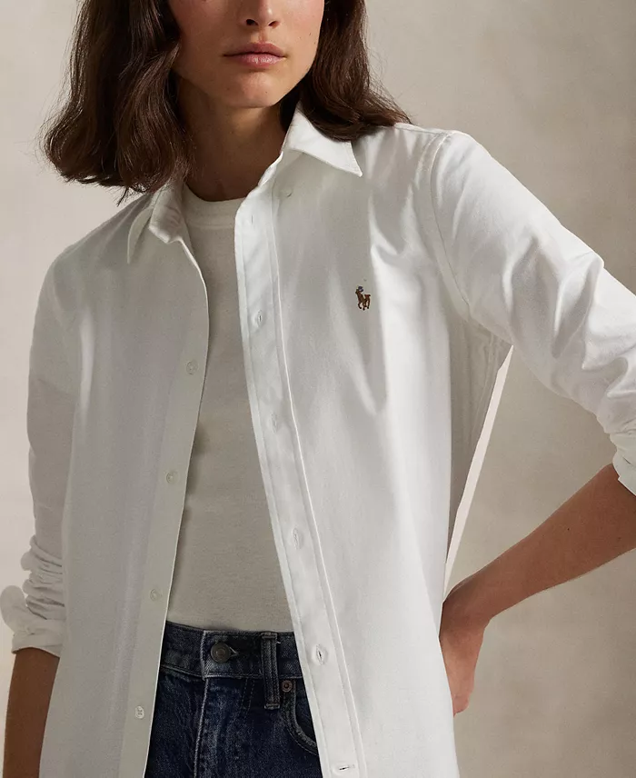 Alfani Polo Ralph Lauren Women's Stretch Slim Fit Oxford Shirt Women's Fashion Shoes & Accessories