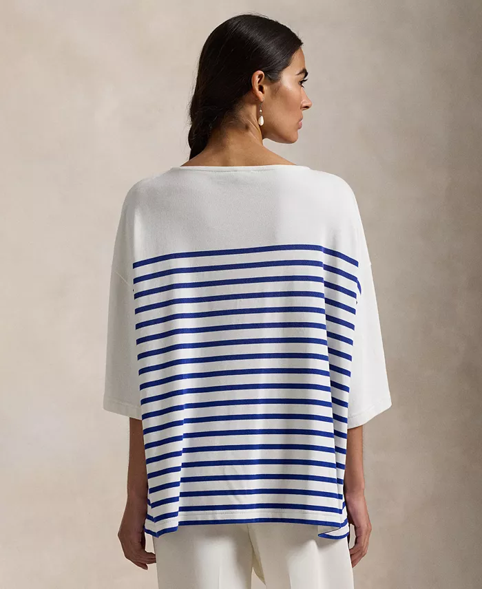 Alfani Polo Ralph Lauren Women's Striped Boatneck Mariner Tee Women's Fashion Shoes & Accessories