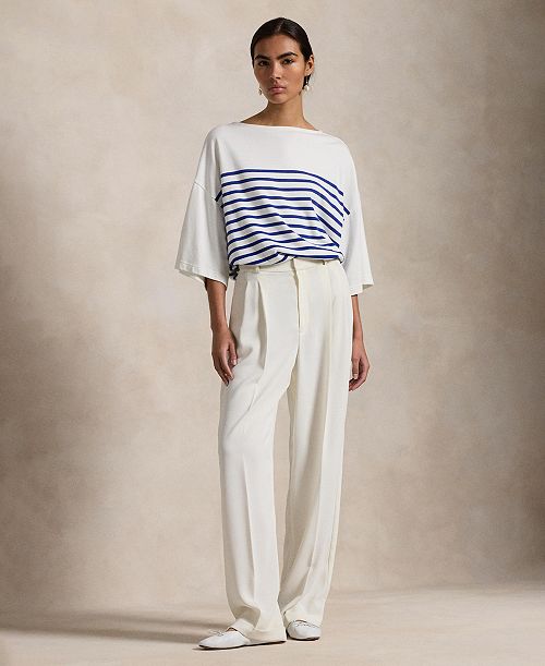 alfani Polo Ralph Lauren Women's Striped Boatneck Mariner Tee Women's Fashion Shoes & Accessories