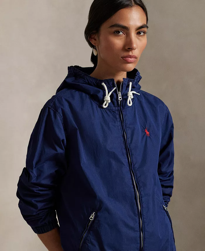 Alfani Polo Ralph Lauren Women's Twill Hooded Jacket Women's Fashion Shoes & Accessories