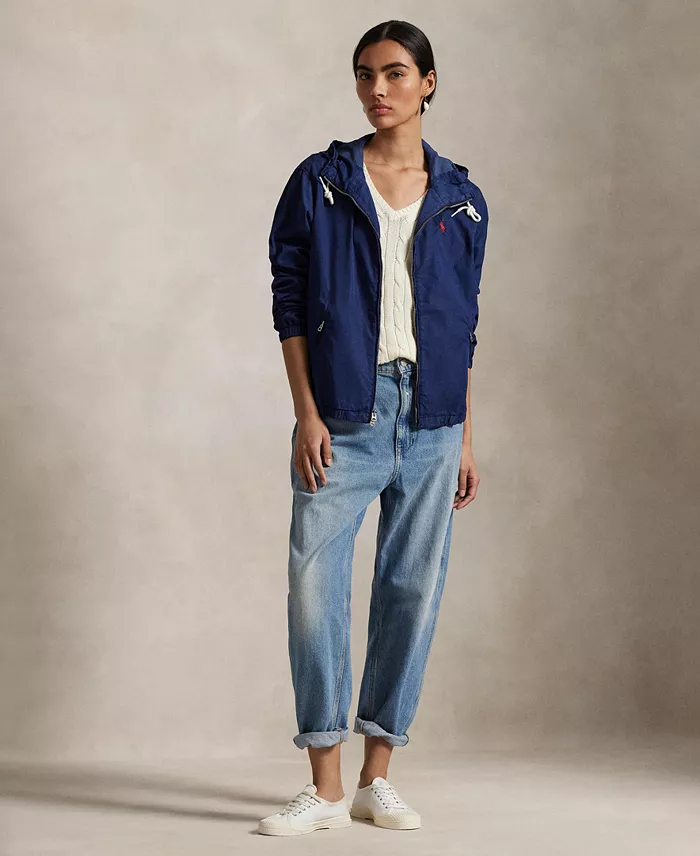 Alfani Polo Ralph Lauren Women's Twill Hooded Jacket Women's Fashion Shoes & Accessories