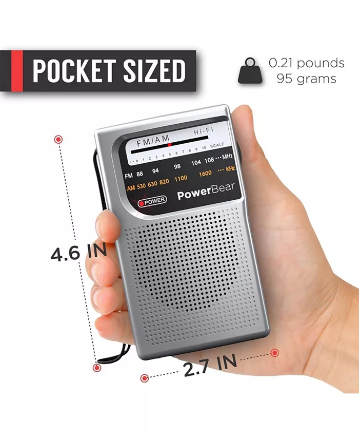 Alfani Powerbear Portable Radio: AM/FM Long Range Battery Operated Electronics