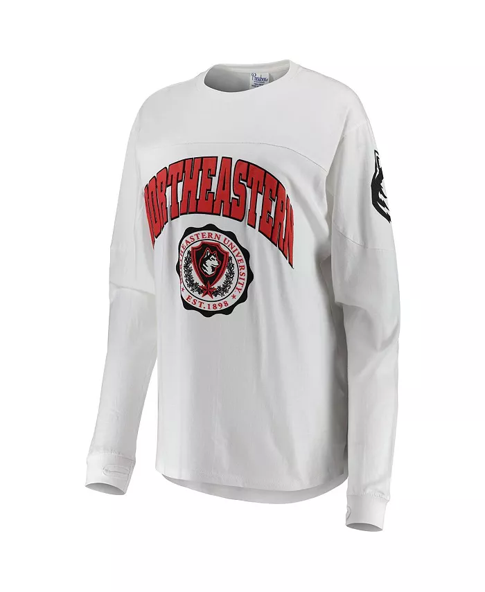 Alfani Pressbox Women's White Northeastern Huskies Edith Long Sleeve T-shirt Sports Fan Shop