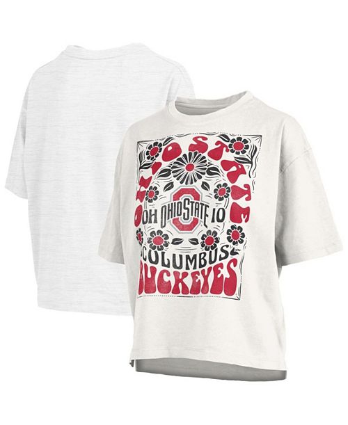 alfani Pressbox Women's White Ohio State Buckeyes Harmony Oversized T-Shirt Sports Fan Shop