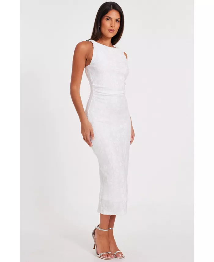 Alfani QUIZ Women's Jaquard Maxi Dress With Twist Strap Women's Fashion Shoes & Accessories