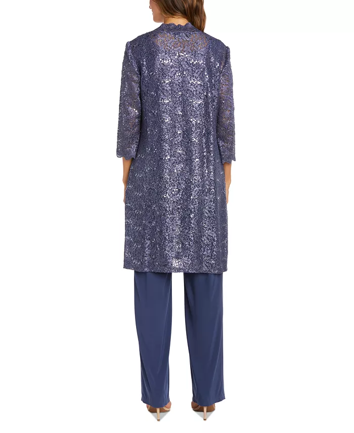 Alfani R & M Richards 3-Pc. Sequined Lace Pantsuit & Jacket Women's Fashion Shoes & Accessories