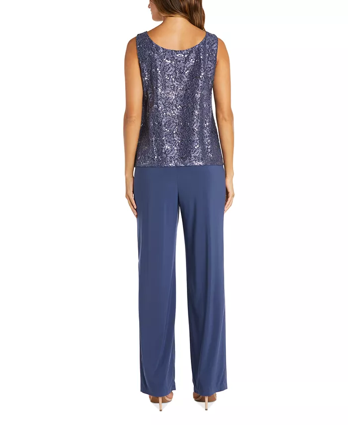 Alfani R & M Richards 3-Pc. Sequined Lace Pantsuit & Jacket Women's Fashion Shoes & Accessories