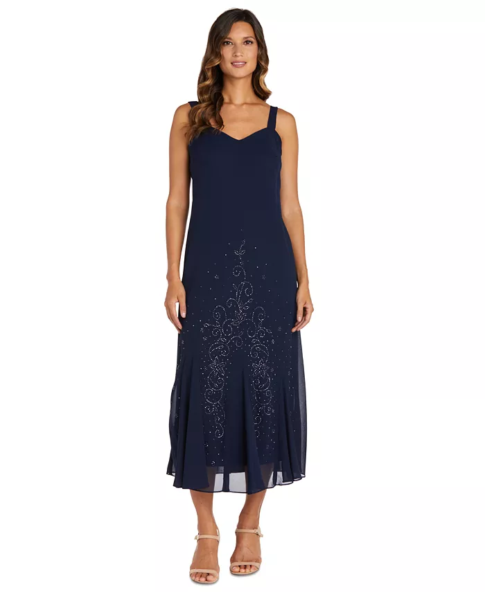 Alfani R & M Richards R&M Richards Sleeveless Beaded V-Neck Dress And Jacket Women's Fashion Shoes & Accessories