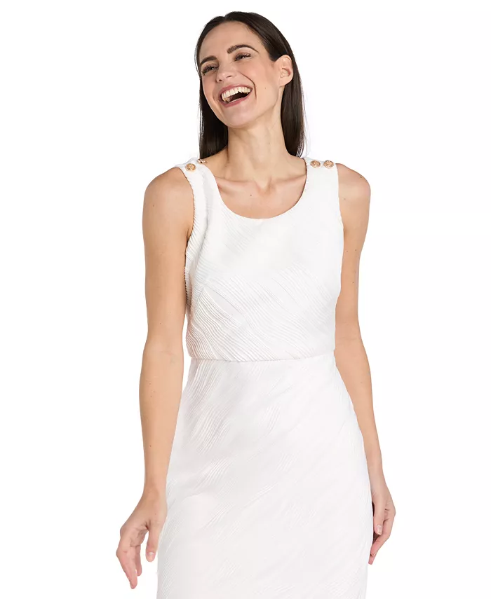 Alfani R & M Richards Women's Wavy Jacquard Flounce-Hem Dress Women's Fashion Shoes & Accessories