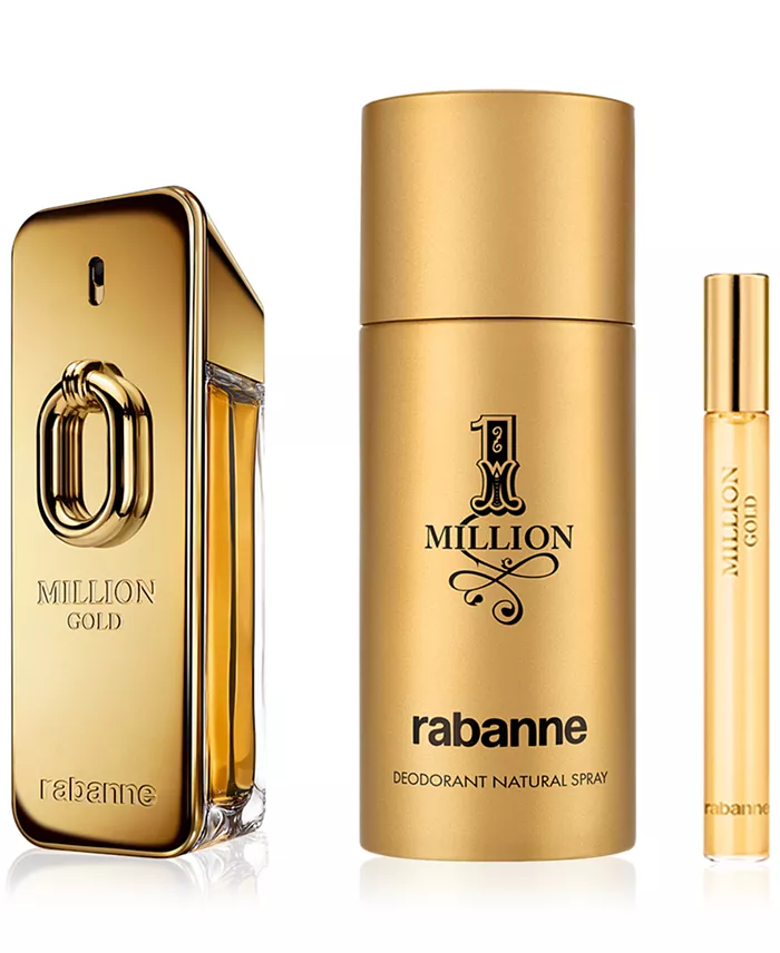 Alfani Rabanne Men's 3-Pc. Million Gold Eau De Parfum Intense Gift Set Beauty