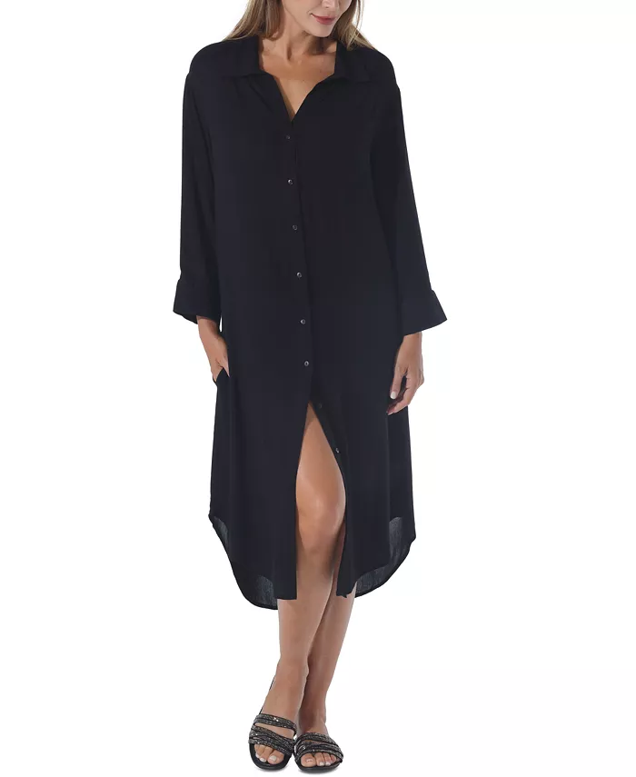 Alfani Raviya Women's Shirtdress Cover-Up Women's Fashion Shoes & Accessories