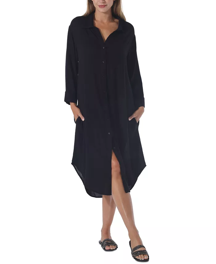 Alfani Raviya Women's Shirtdress Cover-Up Women's Fashion Shoes & Accessories