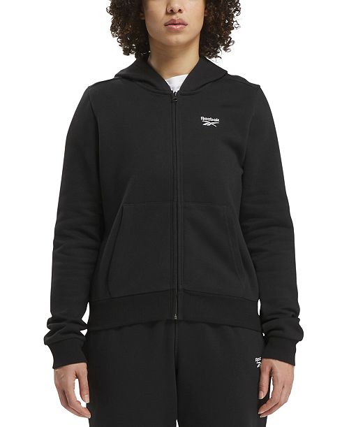 alfani Reebok Women's Identity Small Logo Full Zip Hoodie Women's Fashion Shoes & Accessories