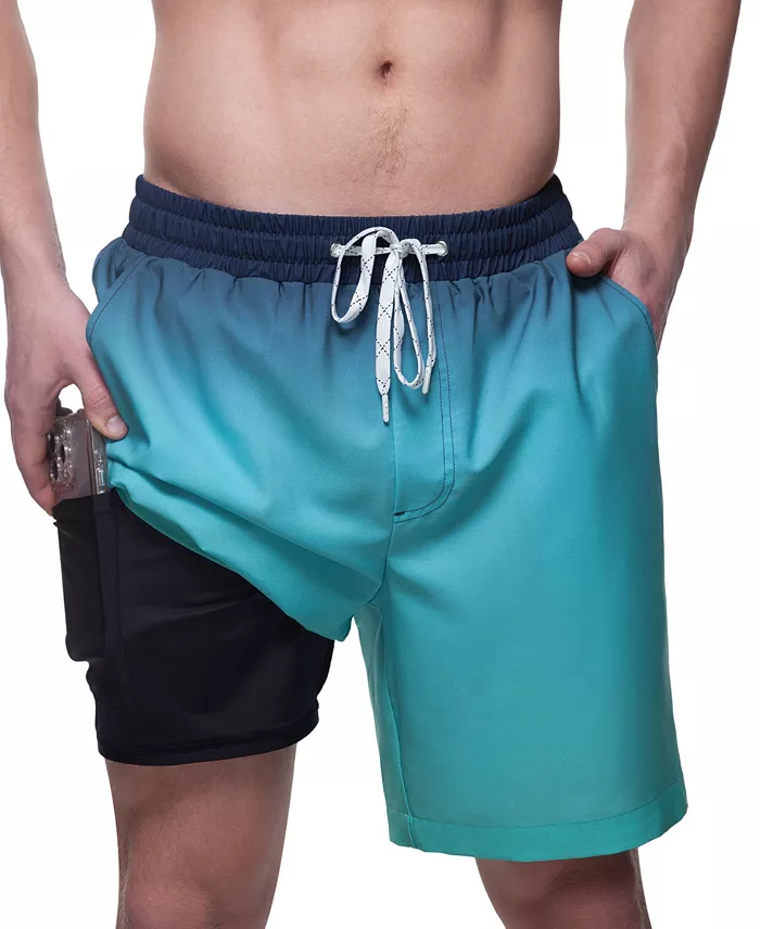 Alfani Rokka&Rolla Men's 7" Compression Liner Stretch Swim Trunks UPF 50+ Men's Fashion & Accessories