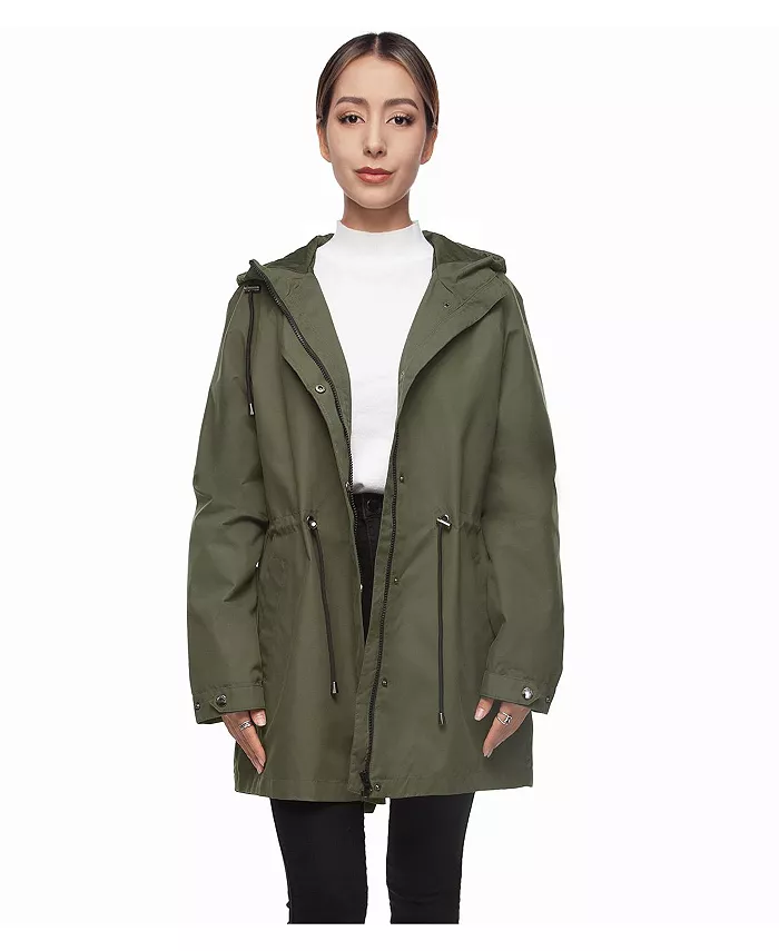 Alfani Rokka&Rolla Women's Hooded Anorak Trench Coat Women's Fashion Shoes & Accessories