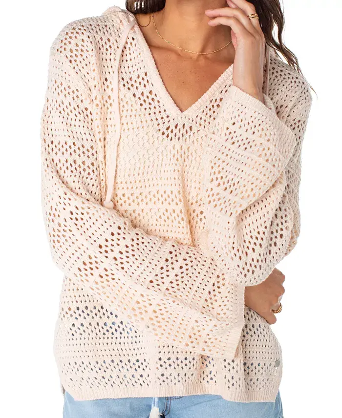 Alfani Roxy Juniors' Hippie Love Cotton-Blend Relaxed Sweater Juniors'