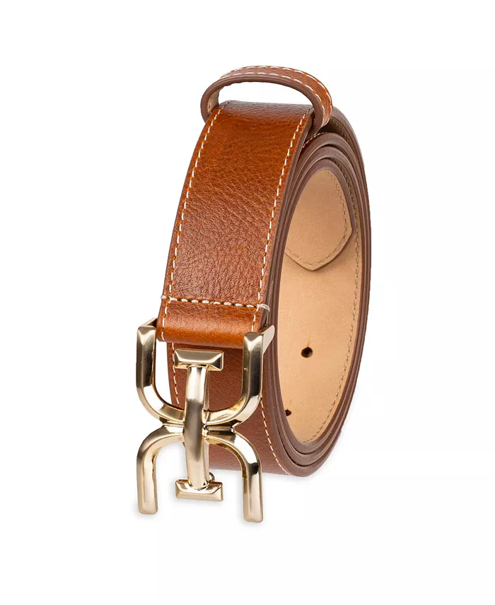Alfani Sam Edelman Women's Slim Double-E Plaque Buckle Belt Women's Fashion Shoes & Accessories