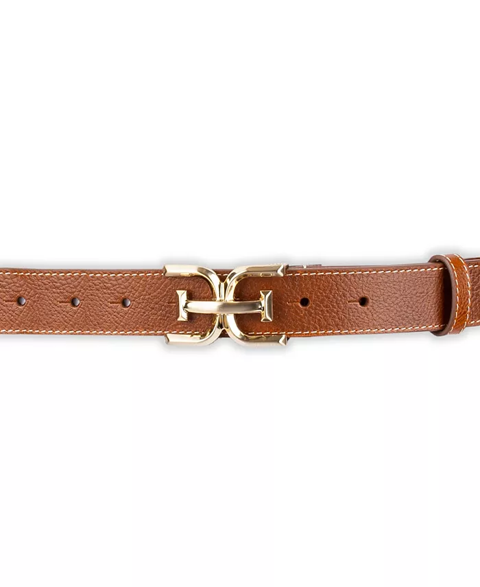 Alfani Sam Edelman Women's Slim Double-E Plaque Buckle Belt Women's Fashion Shoes & Accessories