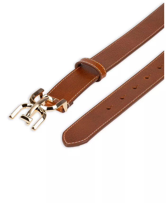 Alfani Sam Edelman Women's Slim Double-E Plaque Buckle Belt Women's Fashion Shoes & Accessories