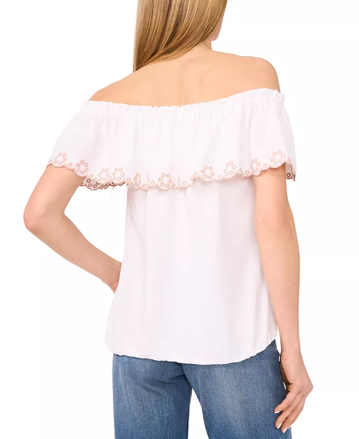 Alfani Sam & Jess Women's Embroidered Off-The-Shoulder Top Women's Fashion Shoes & Accessories