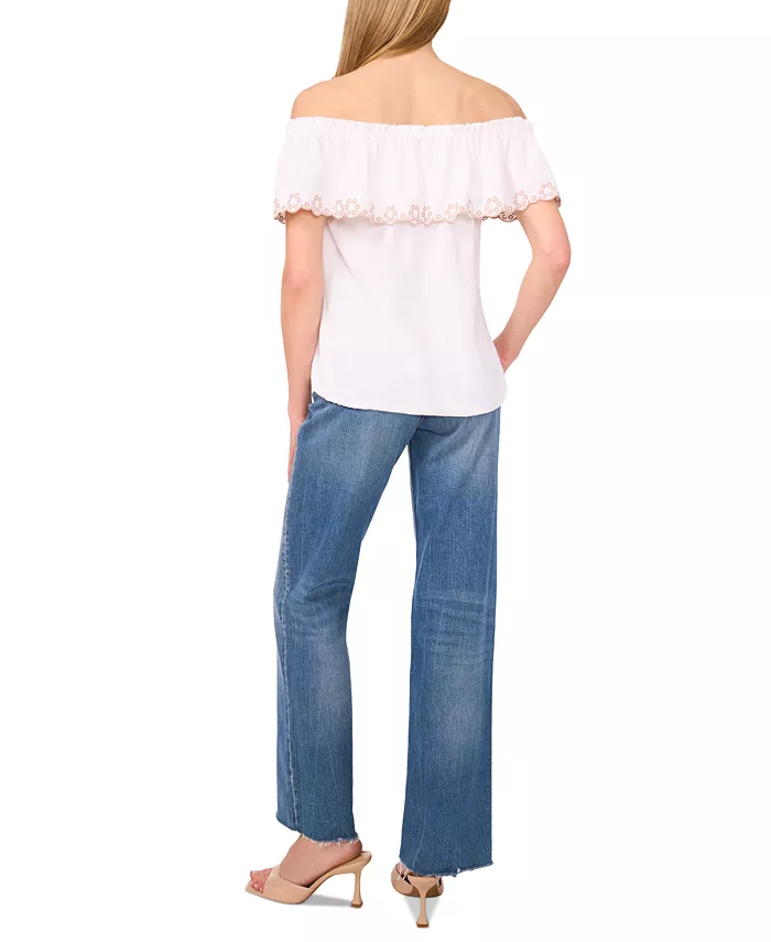 Alfani Sam & Jess Women's Embroidered Off-The-Shoulder Top Women's Fashion Shoes & Accessories