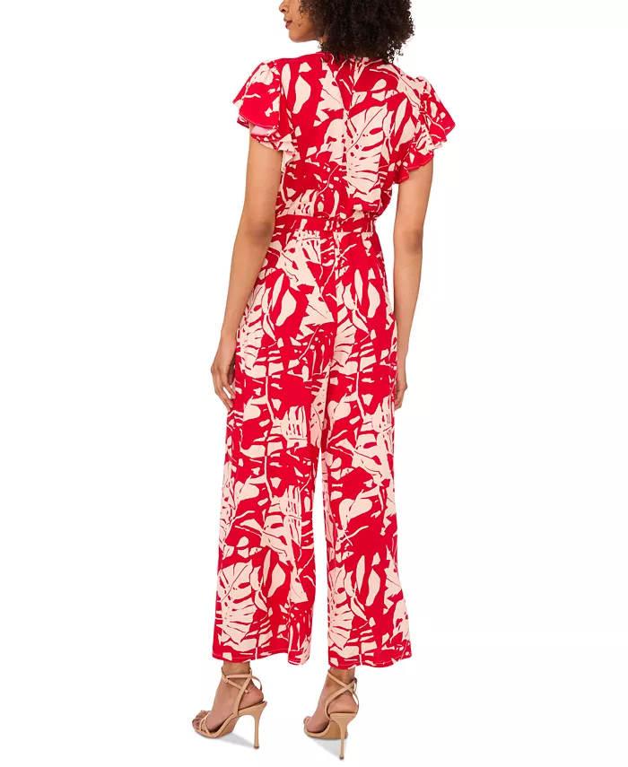 Alfani Sam & Jess Women's Printed Flutter-Sleeve Wide-Leg Jumpsuit Women's Fashion Shoes & Accessories