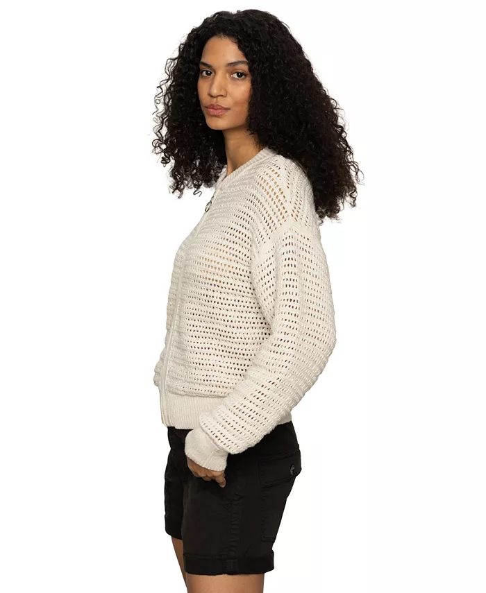 Alfani Sanctuary Women's Cotton Open-Knit Bomber Jacket Women's Fashion Shoes & Accessories